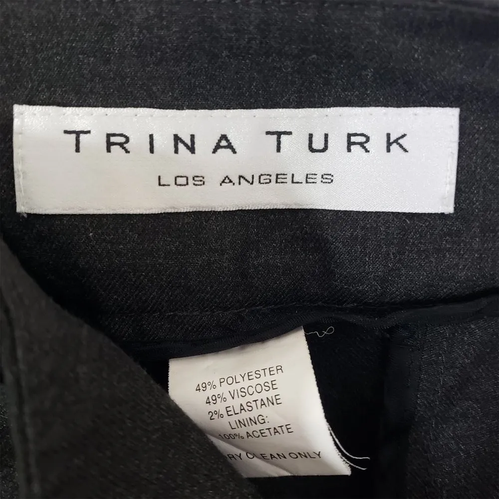 TRINA TURK Women's Size 12 Gray Cuffed, Cropped, Dress Pants - Image 3