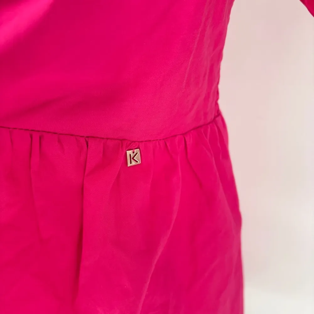 Kocca Hot Pink Mini Dress Short Sleeve Back Elastic Panel Size Small - Image 8