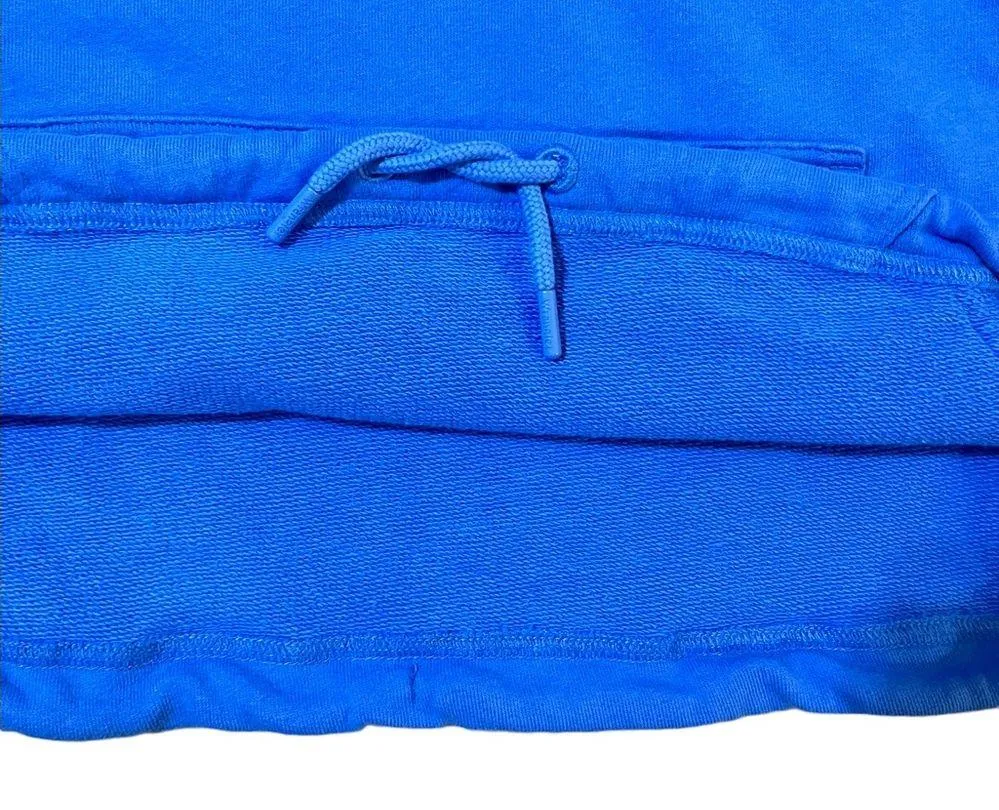 Wrangler Cropped Hooded Sweatshirt Pullover Blue Large - Image 4