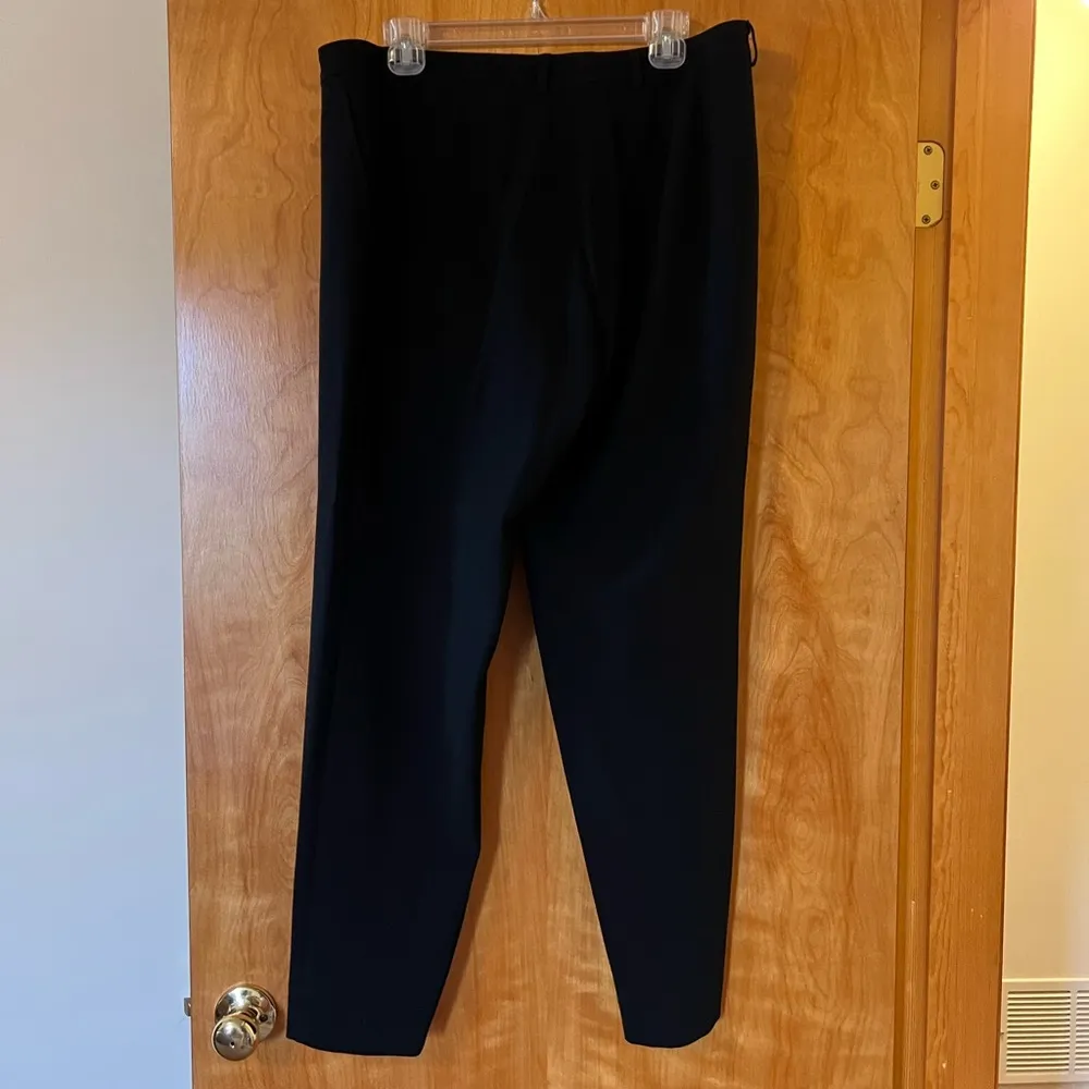 St. John Caviar Womens Black Dress Pants With Small Slits In Front Hem Size 12 - Image 5