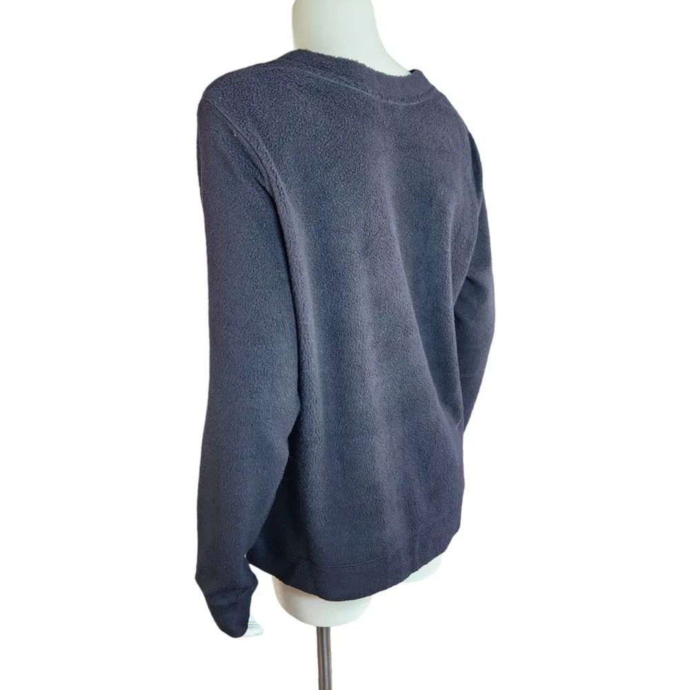 Denim & Co. Comfort Zone Baby Sherpa Crewneck Pullover Sweatshirt Black Small - Image 7