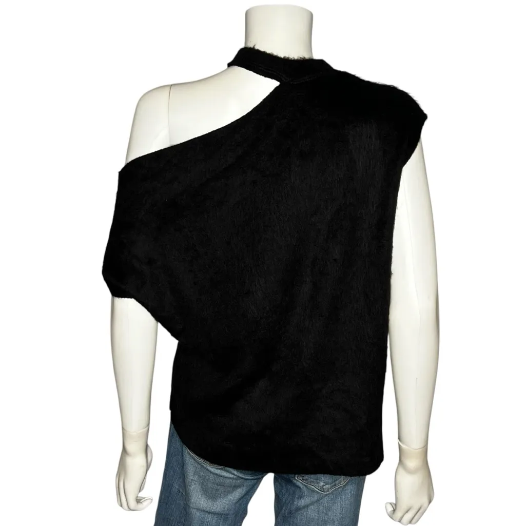 RtA NEW Axel Cashmere Japanese Fabric Luxury Cold Shoulder Black Top Size L Size L - Image 3
