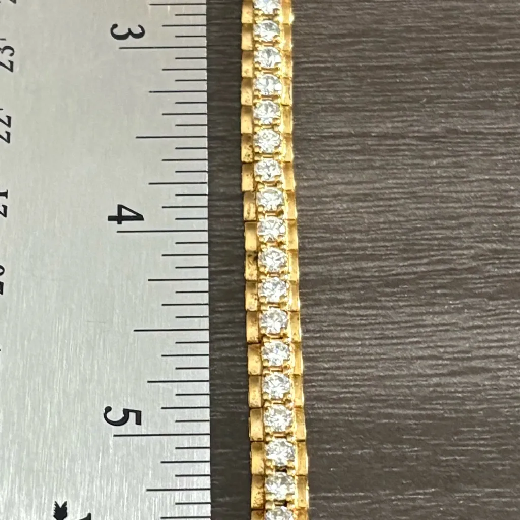 Gold over Sterling Silver 925 CZ Bracelet - Image 5