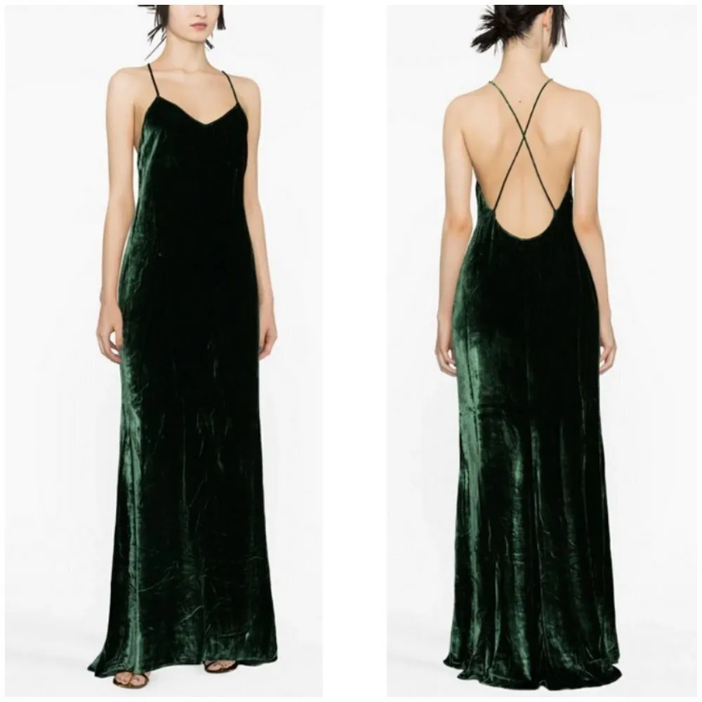 💕REFORMATION💕 Rimini Velvet Dress ~ Forest Green Small S NWT - Image 8