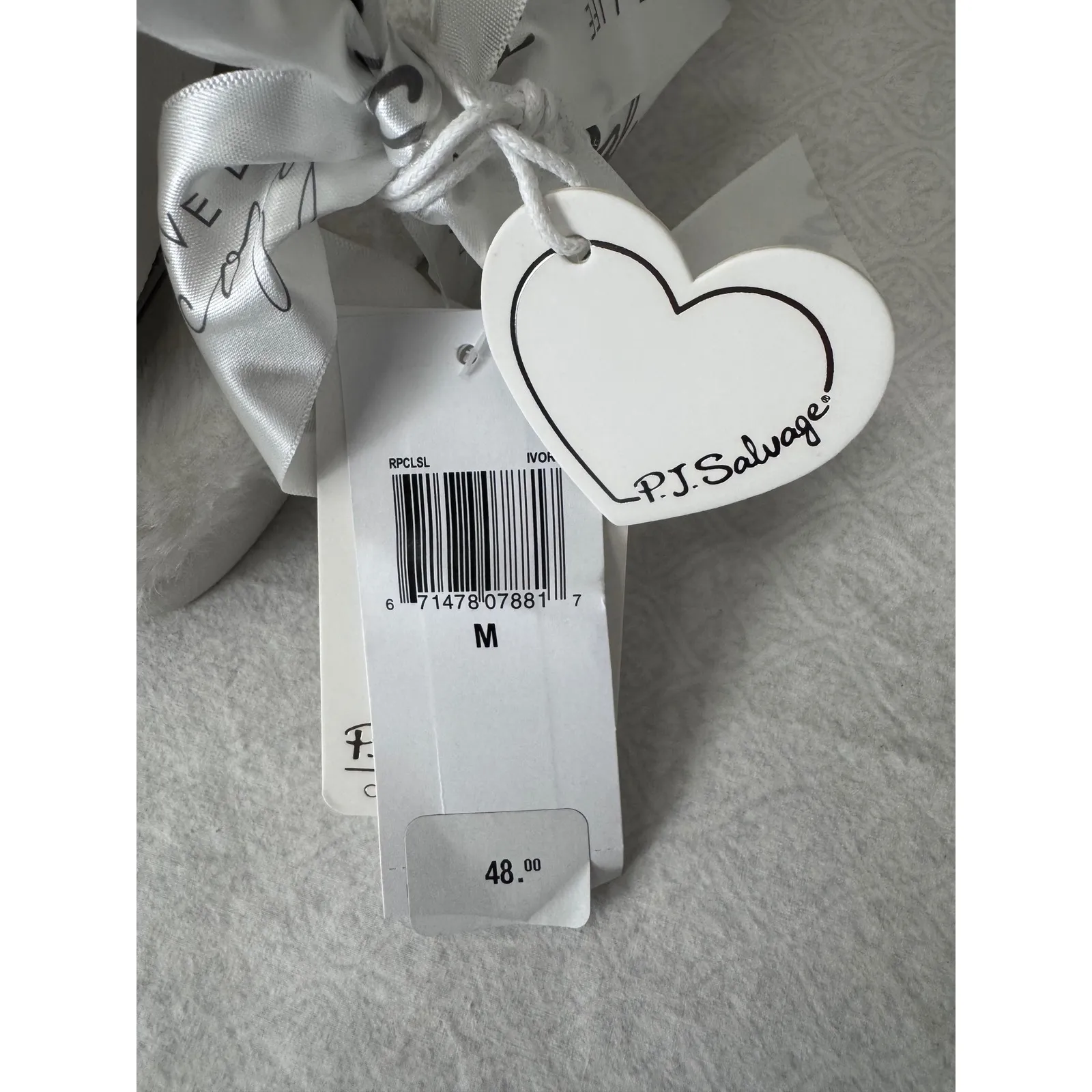 PJ Salvage Womens Cream Cable Knit Cozy Slippers M Home Lounge White Size 8 - Image 7