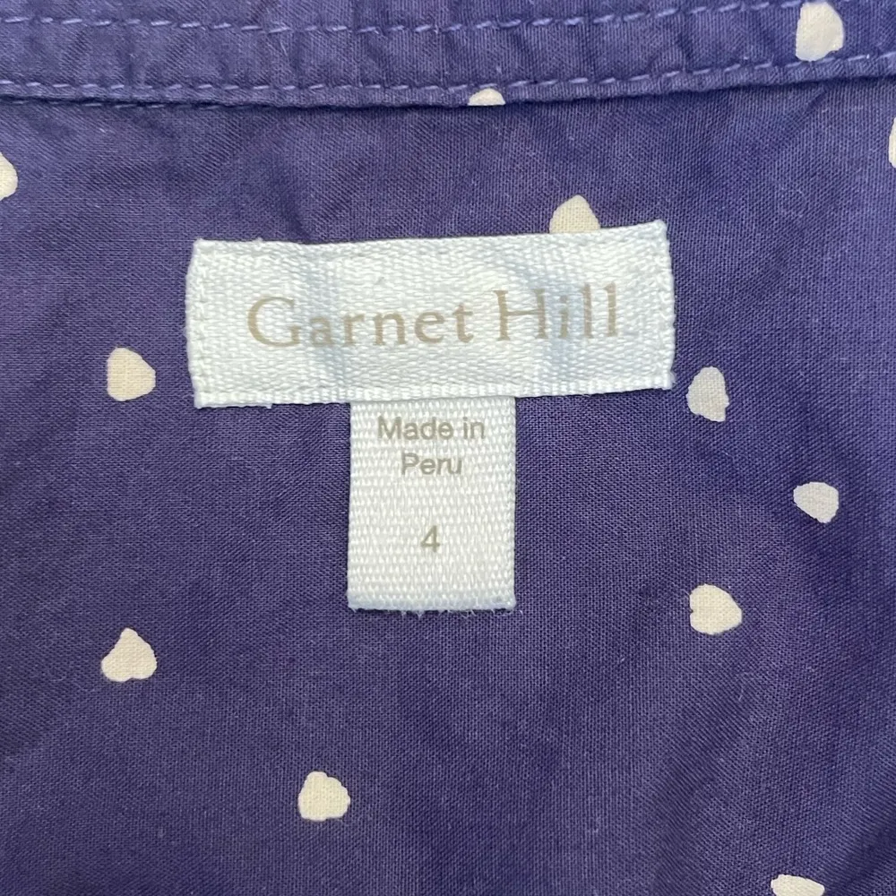 Garnet Hill Navy Button Down Officecore Women's Top - Image 4