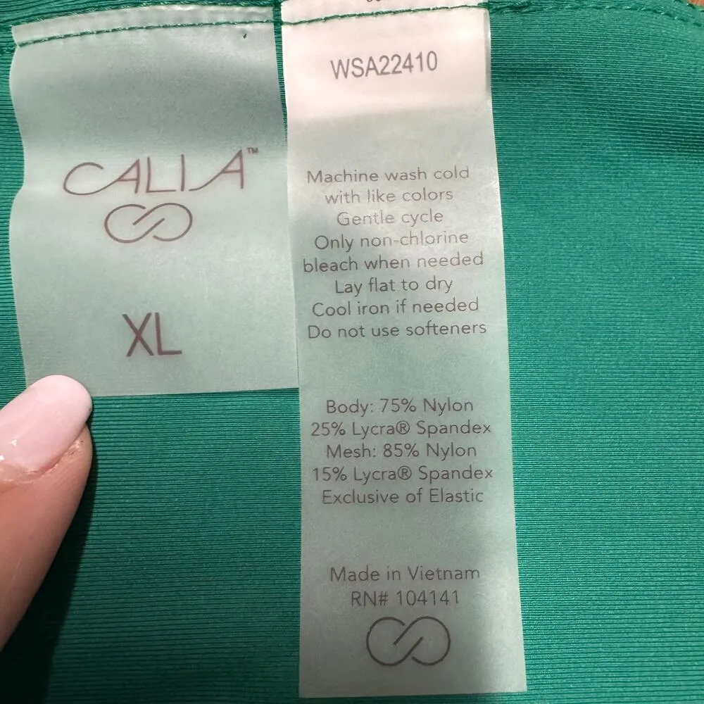 Calia by Carrie Underwood Power Sculpt High Rise Bikini Bathing Suit Bottom XL Green - Image 6