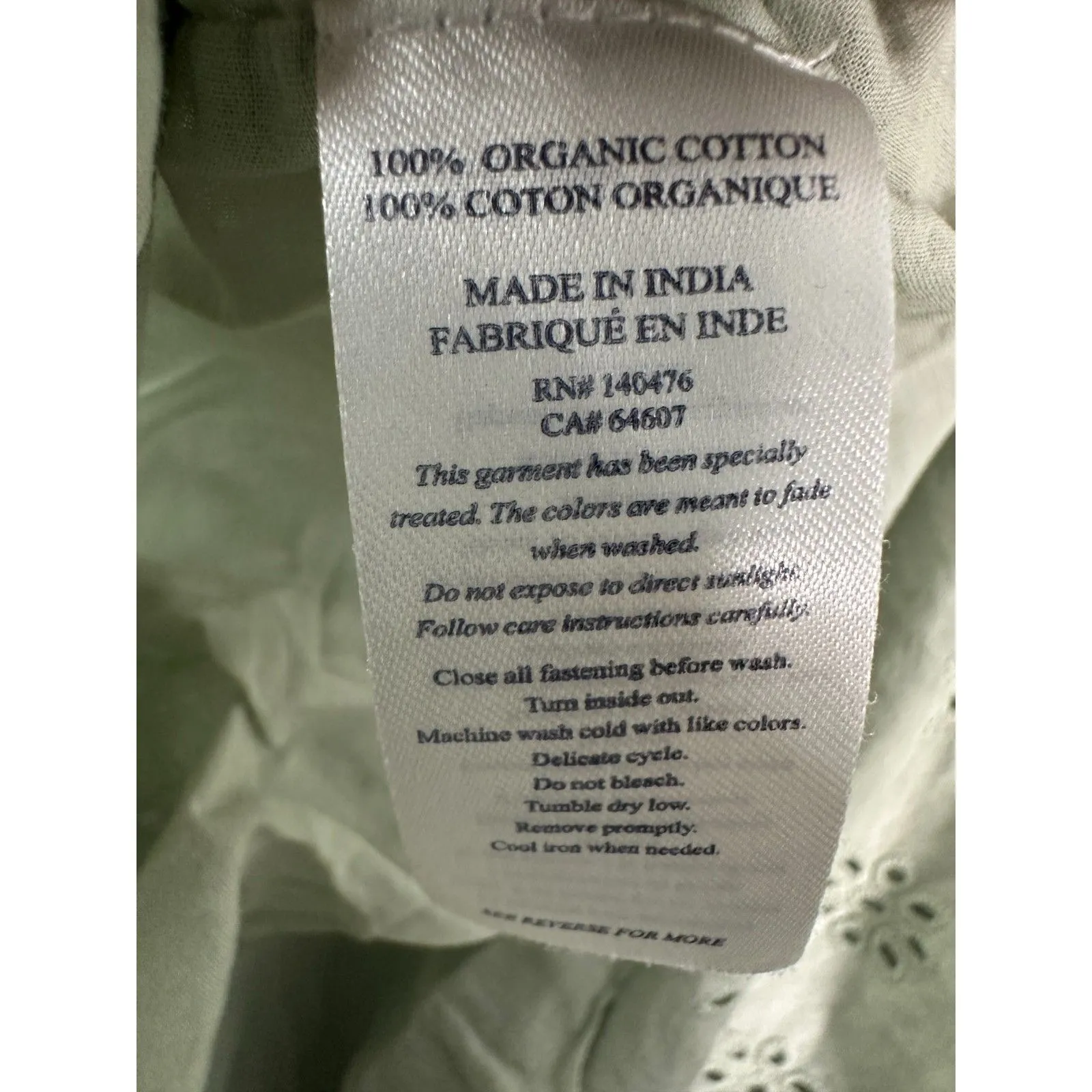 Faherty Valencia Eyelet Boho Bohemian Coastal Dress Sage Green Size XL - Image 5