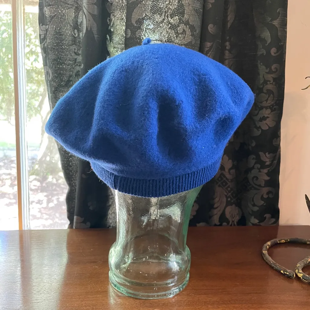 Vintage Beimar 100% Wool Cobalt Blue Beret - Image 5