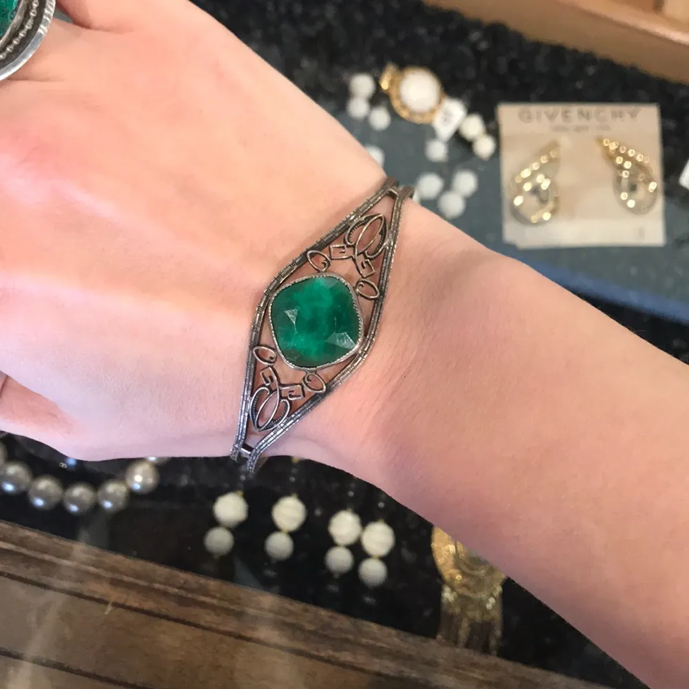 1920’s Art Deco sterling silver bangle bracelet - Image 5