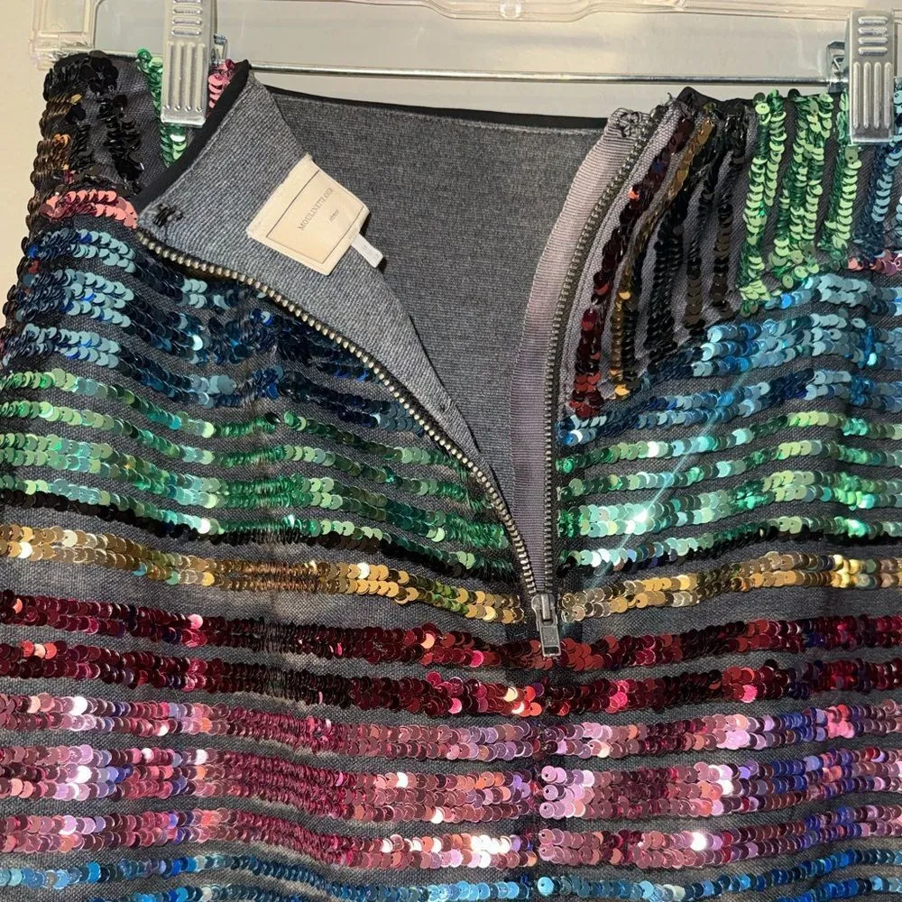 ❌Moulinette Soeurs Multicolor Sequin Striped Skirt Holidays going out size 4 - Image 4