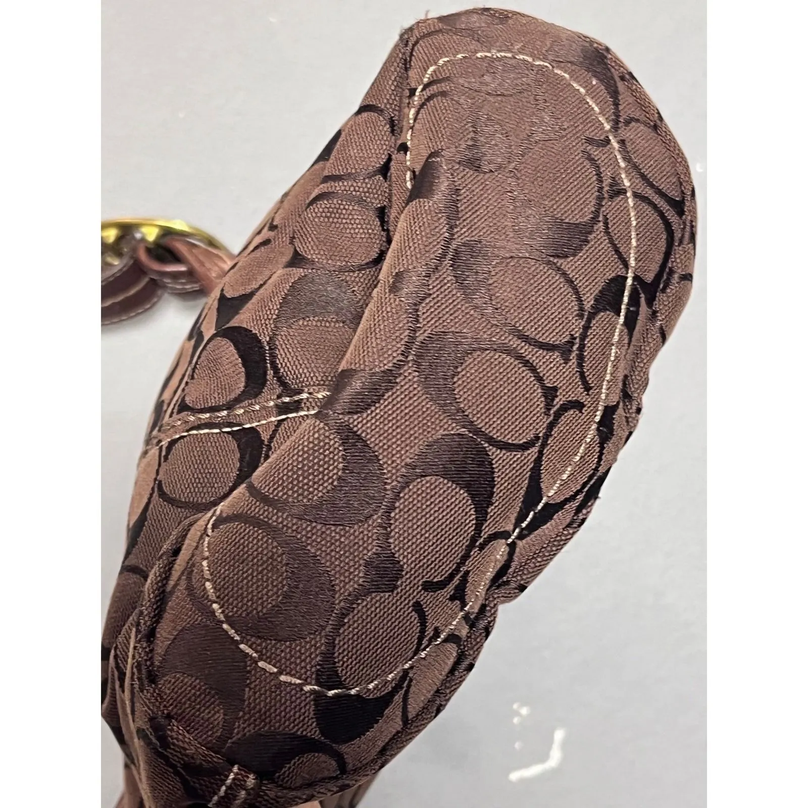 Coach Bleeker Bucket Signature C Convertible Brown Hobo Shoulder Bag 11437 Y2K - Image 9