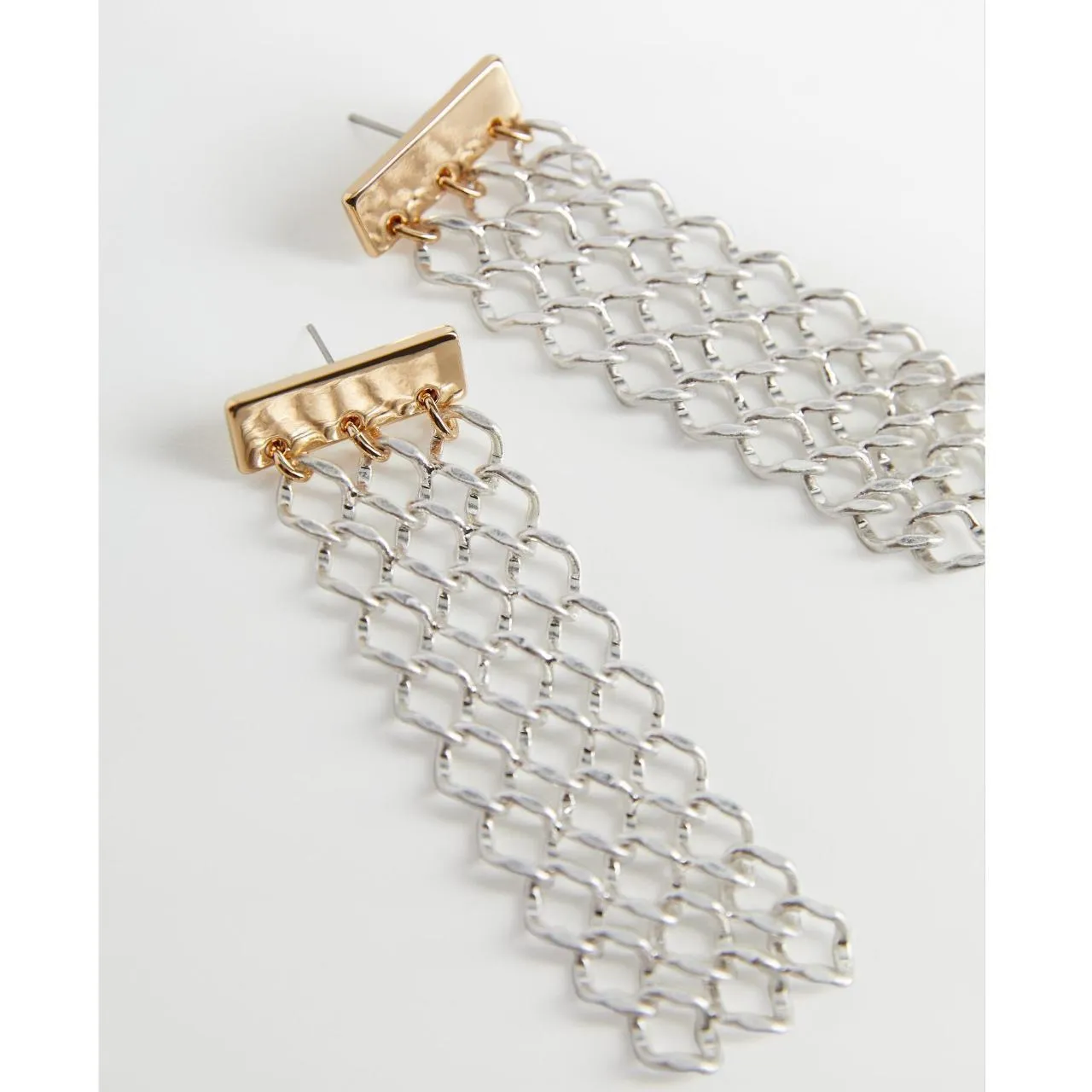 Mango NWT  Chain Earrings in Gold 67050095 Poison - Image 2