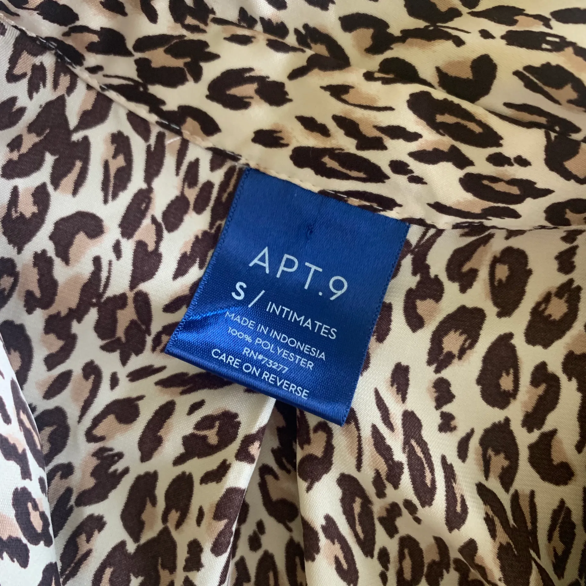 Apt. 9 Satin Leopard Print pajama set oversized button Down   - Image 8