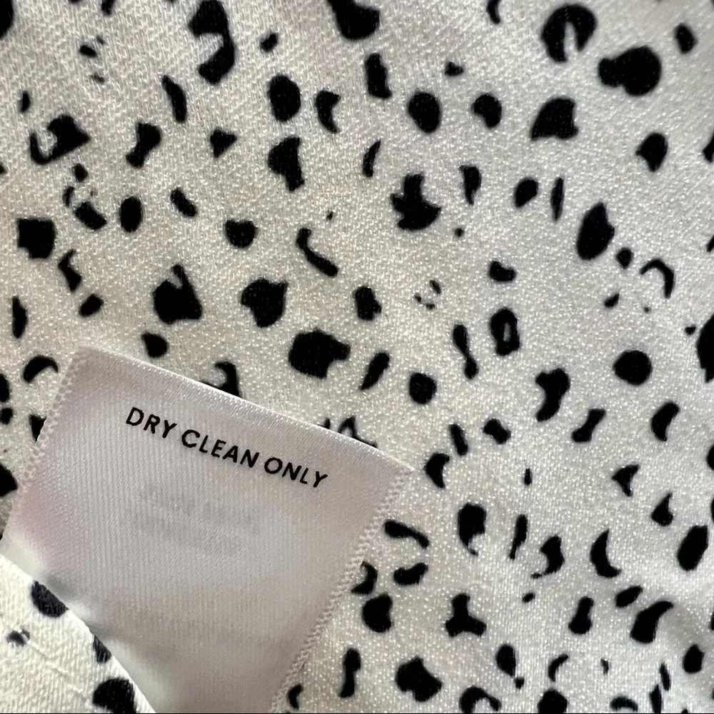 Misha Lourdetta Long Puff Sleeve Mini Dress Spot Print Snow Leopard White 4 Black - Image 12