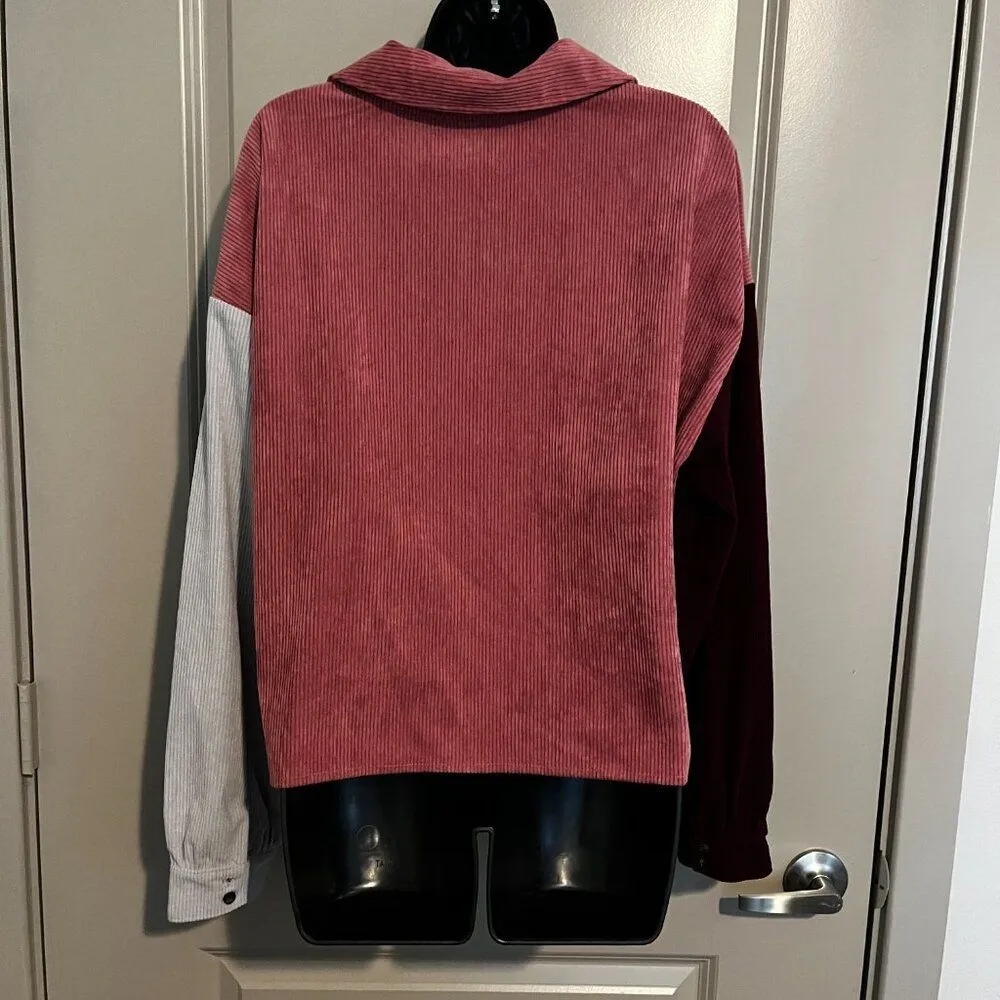 Women's Color Block Button Top XL - Image 2