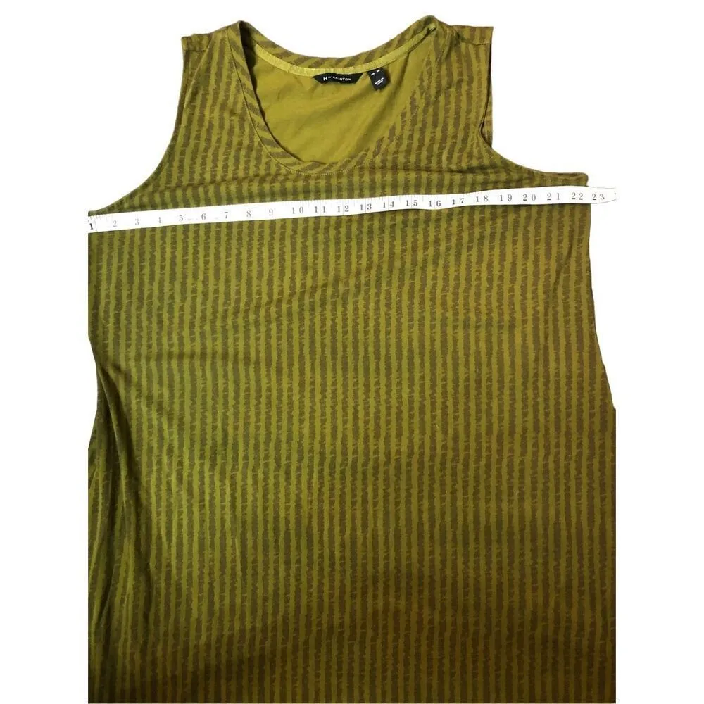 Halston Dress Womens High Low Hunter Green Stripes Tank Style size XL - Image 6