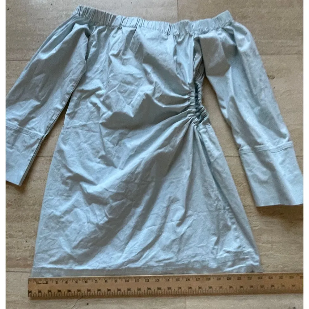 Light Blue Off-Shoulder NAKD Ruched top Long Sleeves Party Wear NWT size 42 US10 - Image 2