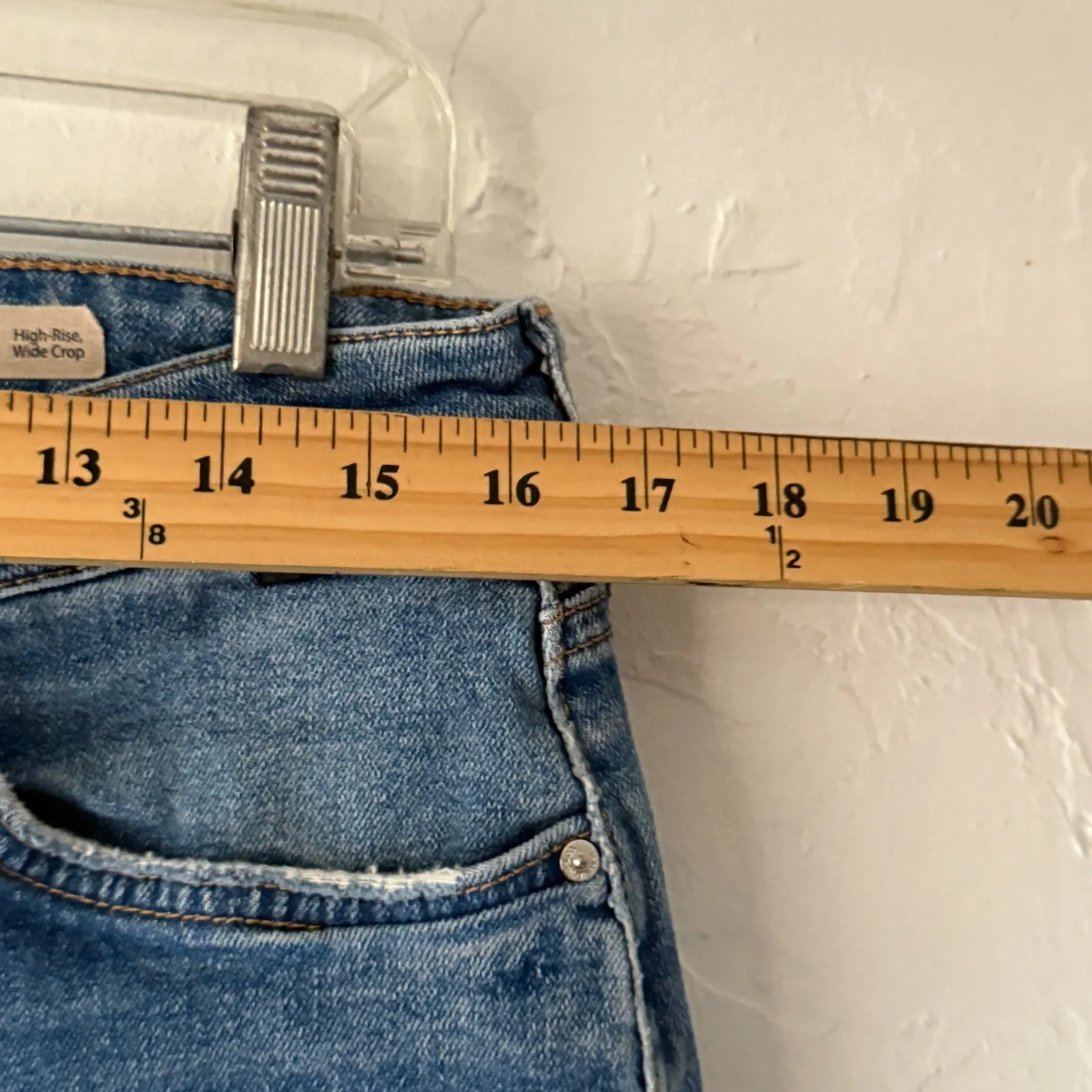 Mavi Jeans Romee High Rise Wide Crop Raw Hem‎ Denim Blue Womens Size 28 - Image 4