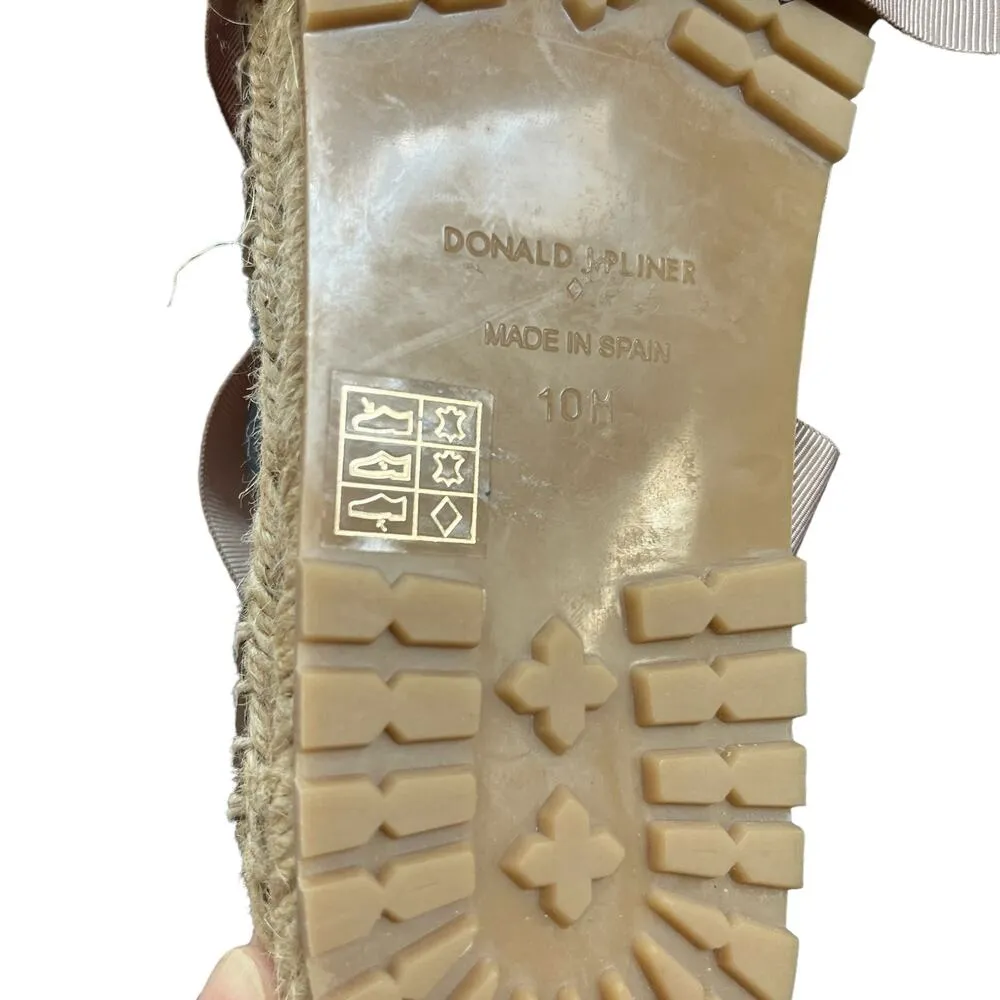 Donald Pliner Esther Leather Espadrille Sandal 10 Copper Metallic Snake - Image 9