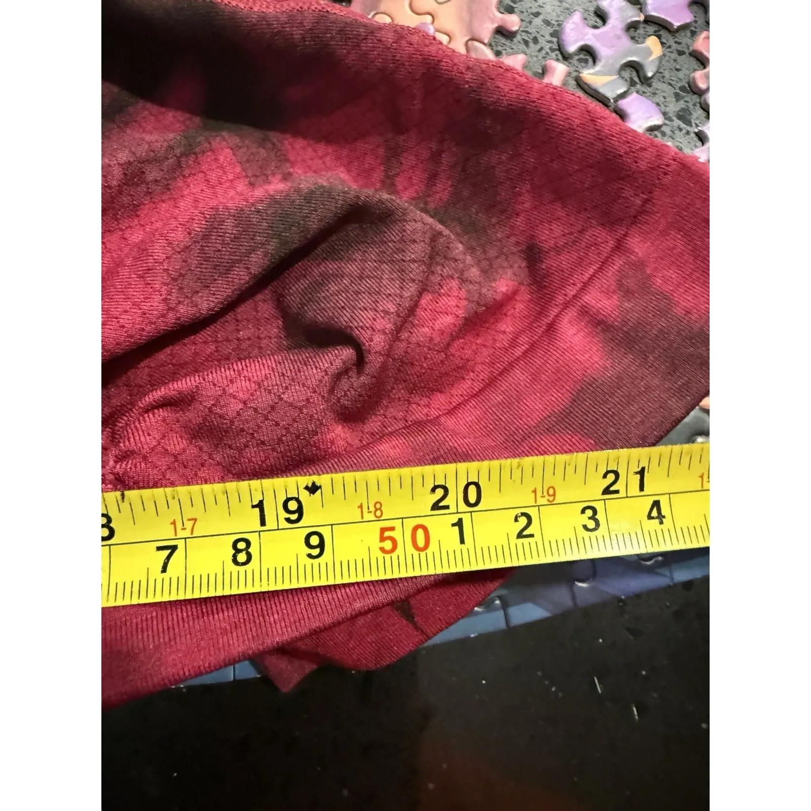 Lululemon In The Flow Crop II Leggings Women's Size 6‎ Wine Berry Bordeaux Drama Red - Image 7