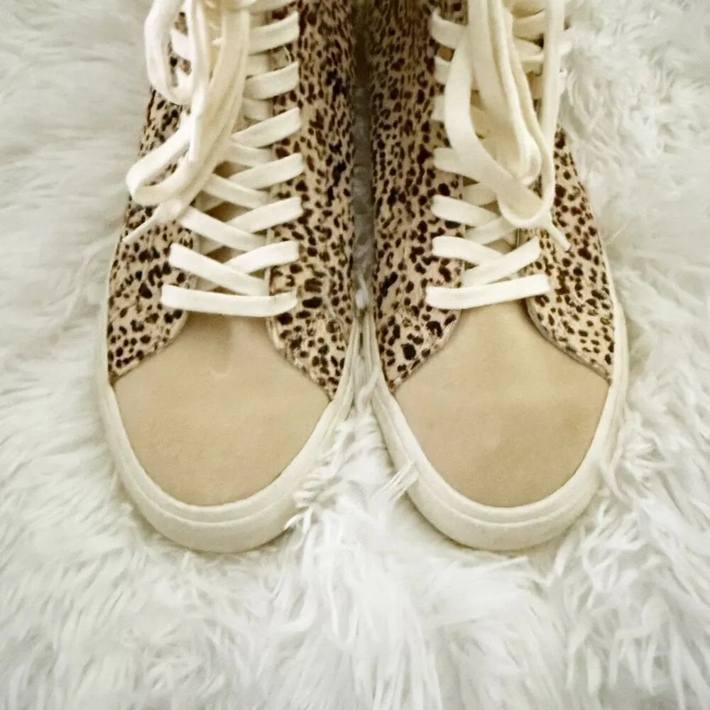 MADEWELL | Sidewalk High-Top Spot Dot Sneakers in Spotted Calf Hair | Size 9 - Image 2