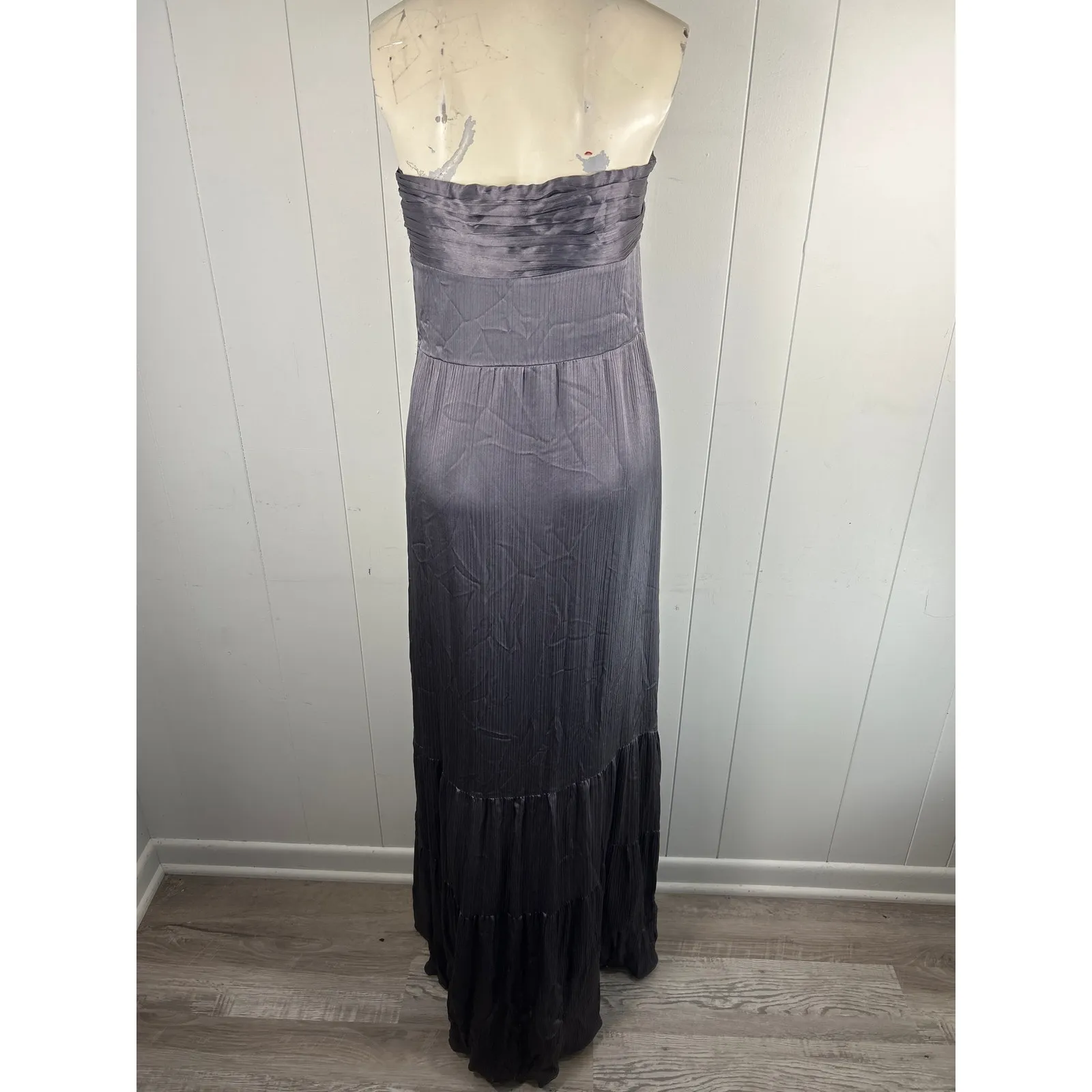 BR Monogram Banana Republic Purple Silk Strapless Maxi Dress in Size 12 NWT - Image 3