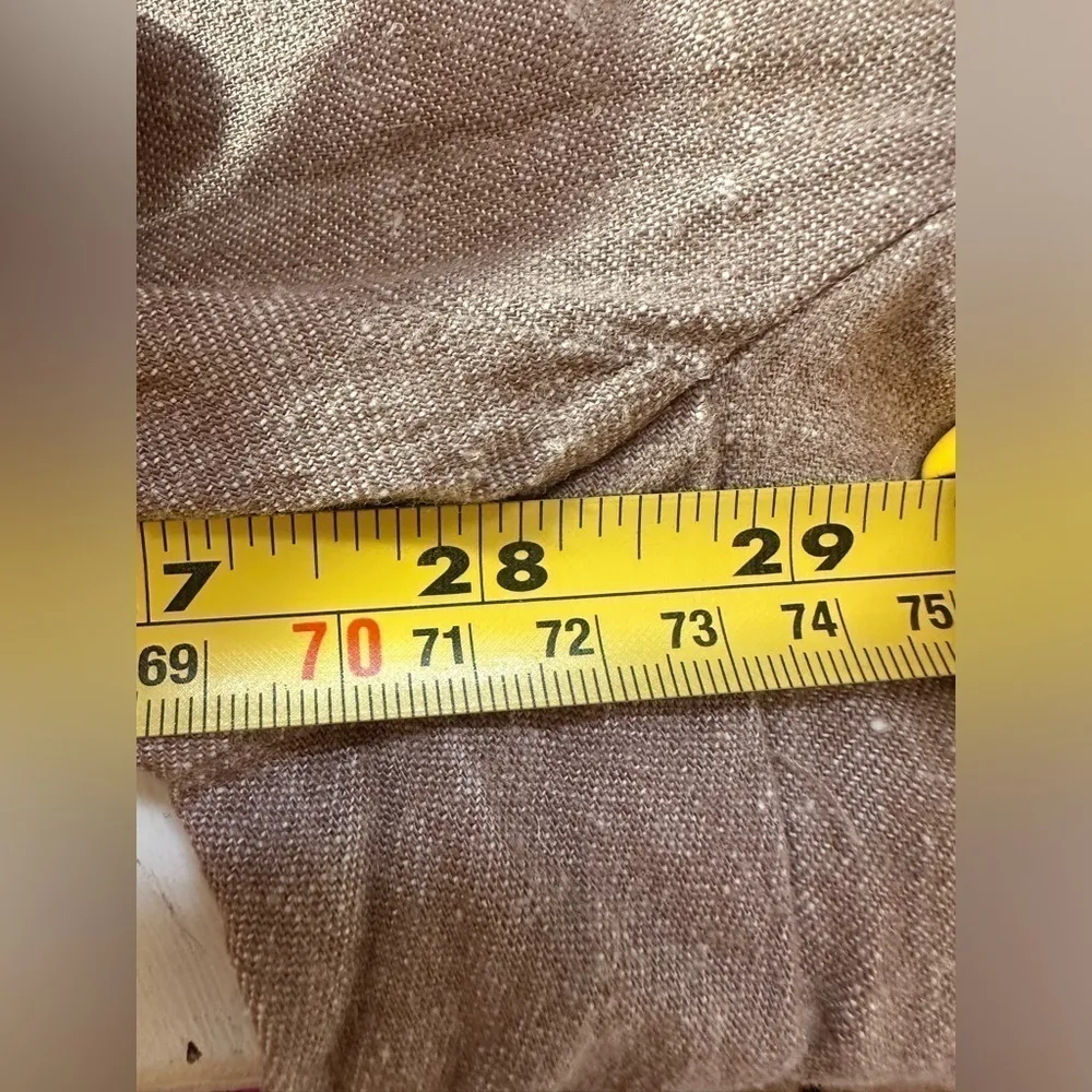 Loft Pants Womens 2 Petite Marisa Trouser Cropped Wide Leg Linen Pockets Brown - Image 10