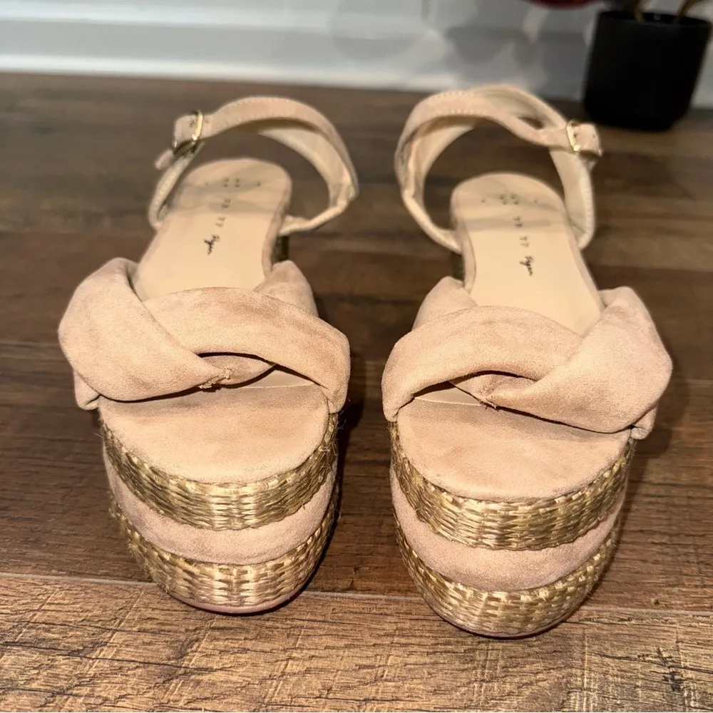 Free People Vegan Women's Tan Platform Sandals - Image 4