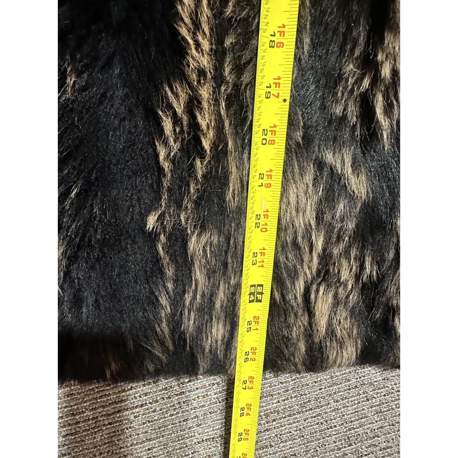 Elie Tahari Genuine Lambs Fur Leather Vest Reversible Womens XS/S Black/Brown - Image 8