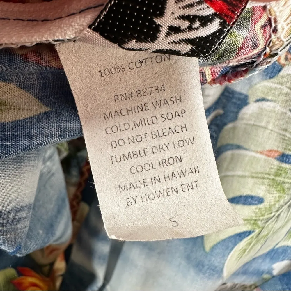 Vintage Kilani Hawaiian Tie Wrap Dress Womens Small Sleeveless Floral Tropical Blue - Image 9