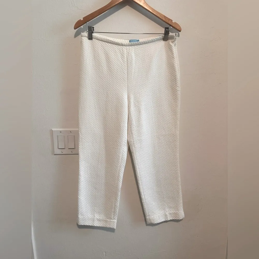 J.Mclaughlin‎ White Quilted Texture Pants in White Sz 8 - Image 2