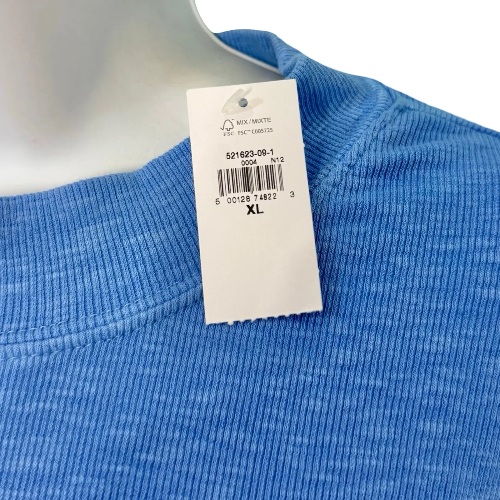 Gap Periwinkle Blue Rib Knit Long Sleeve Cuff Tee T-Shirt size XL NEW Tags - Image 9