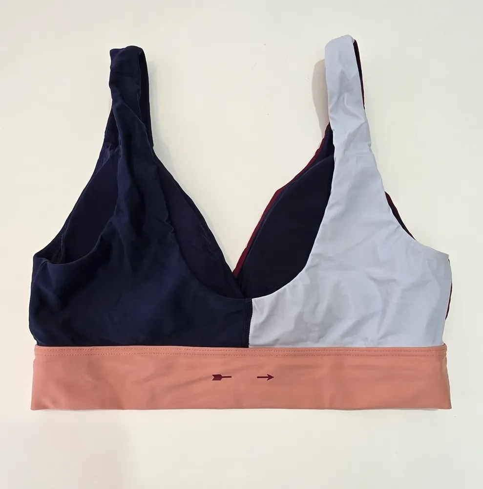 The Upside Harlequin Sports Bra Color Block Pink Blue Size 8 Red Size M - Image 2