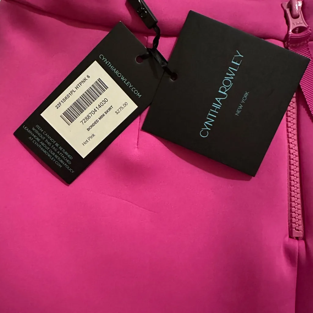 Cynthia Rowley Bonded Mini Skirt Hot Pink - Image 3