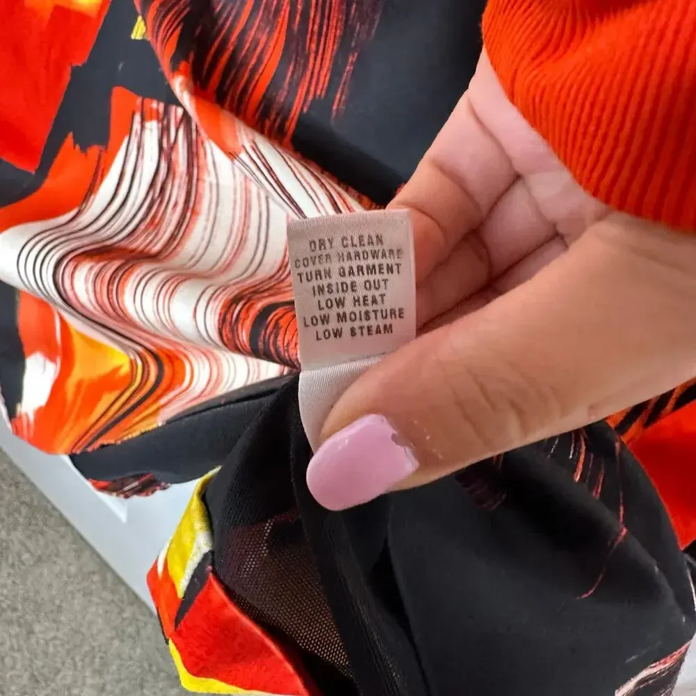 SoCa St. John Size S Vibrant Abstract Print‎ Shift Dress Multicolor Red - Image 4