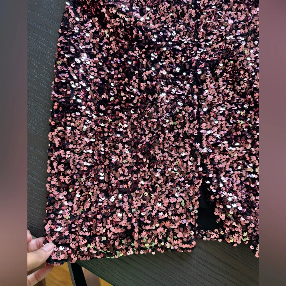 vintage  pink sequined dress - Image 2