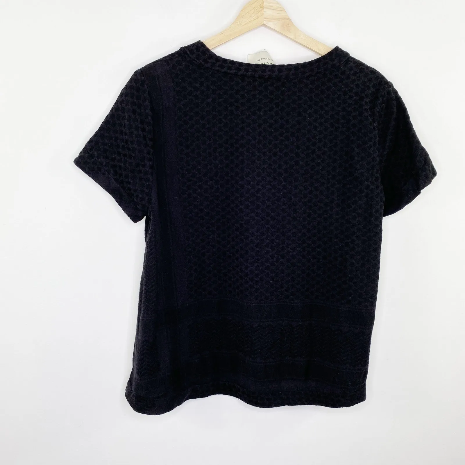 Cecilie‎ Copnehagen Black Textured Short Sleeve V - Image 6