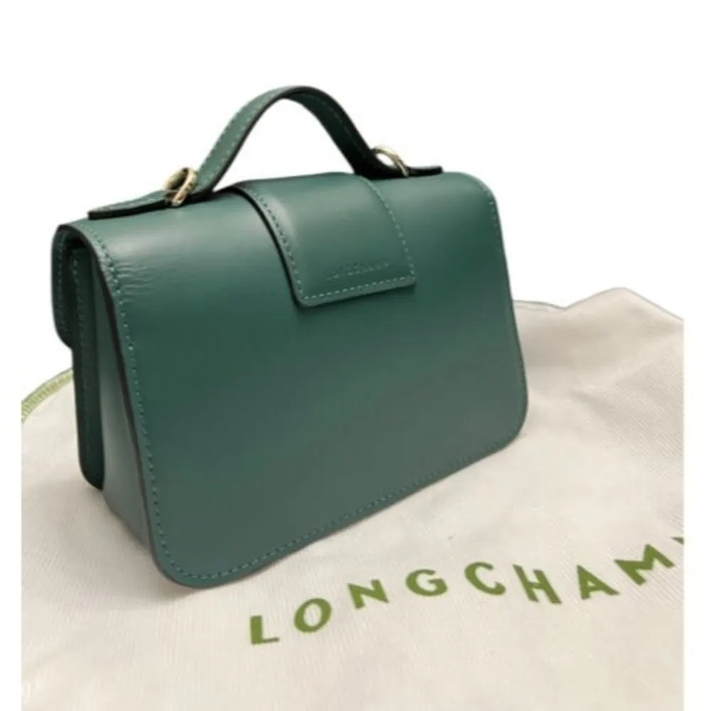 Longchamp Small Box Trot Crossbody Green Boxtrot Leather Handbag New $595 - Image 11
