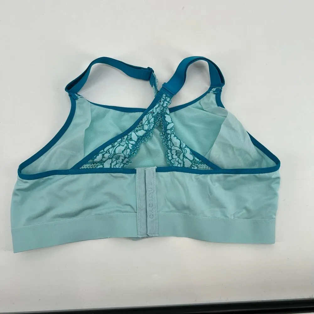Cacique blue green plus size crisscross X back easy to wear bralette size 14 /16 - Image 3