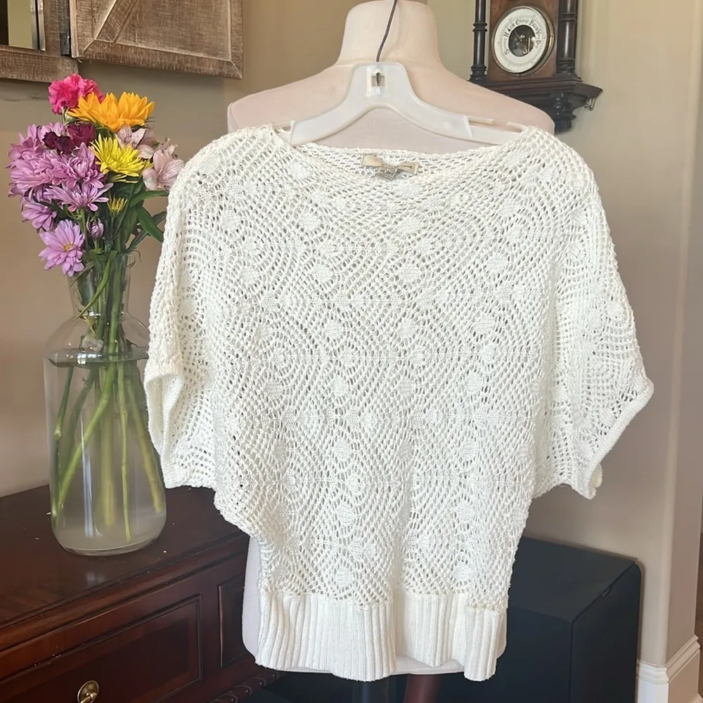 Forever 21 Off White Crochet Lace Sweater - Image 7