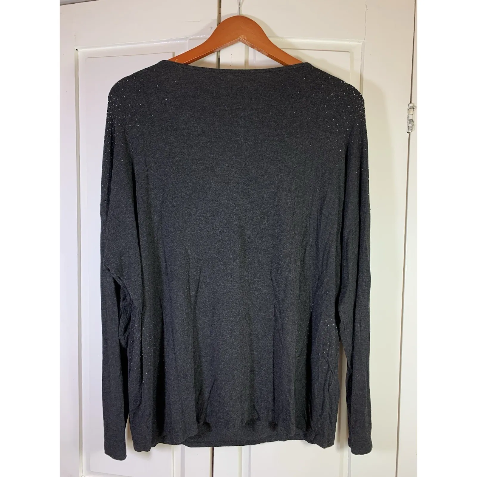 Eileen‎ Fisher Beaded Draped Shirt Womens XL Black Slouchy Dolman Sophisticated - Image 4