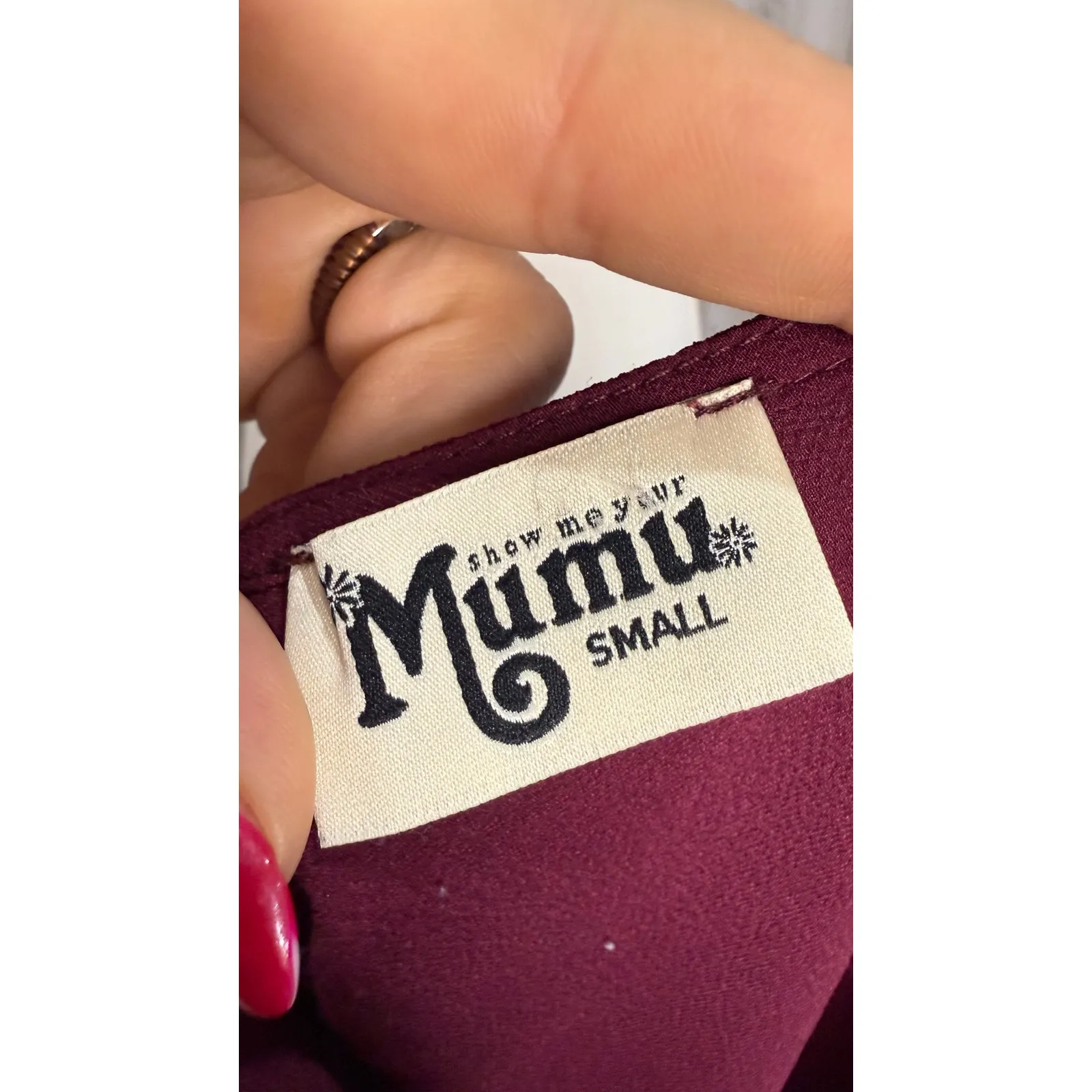 Show Me Your MuMu Women's Choker Shift‎ Dress Burgundy Size Small Casual - Image 5