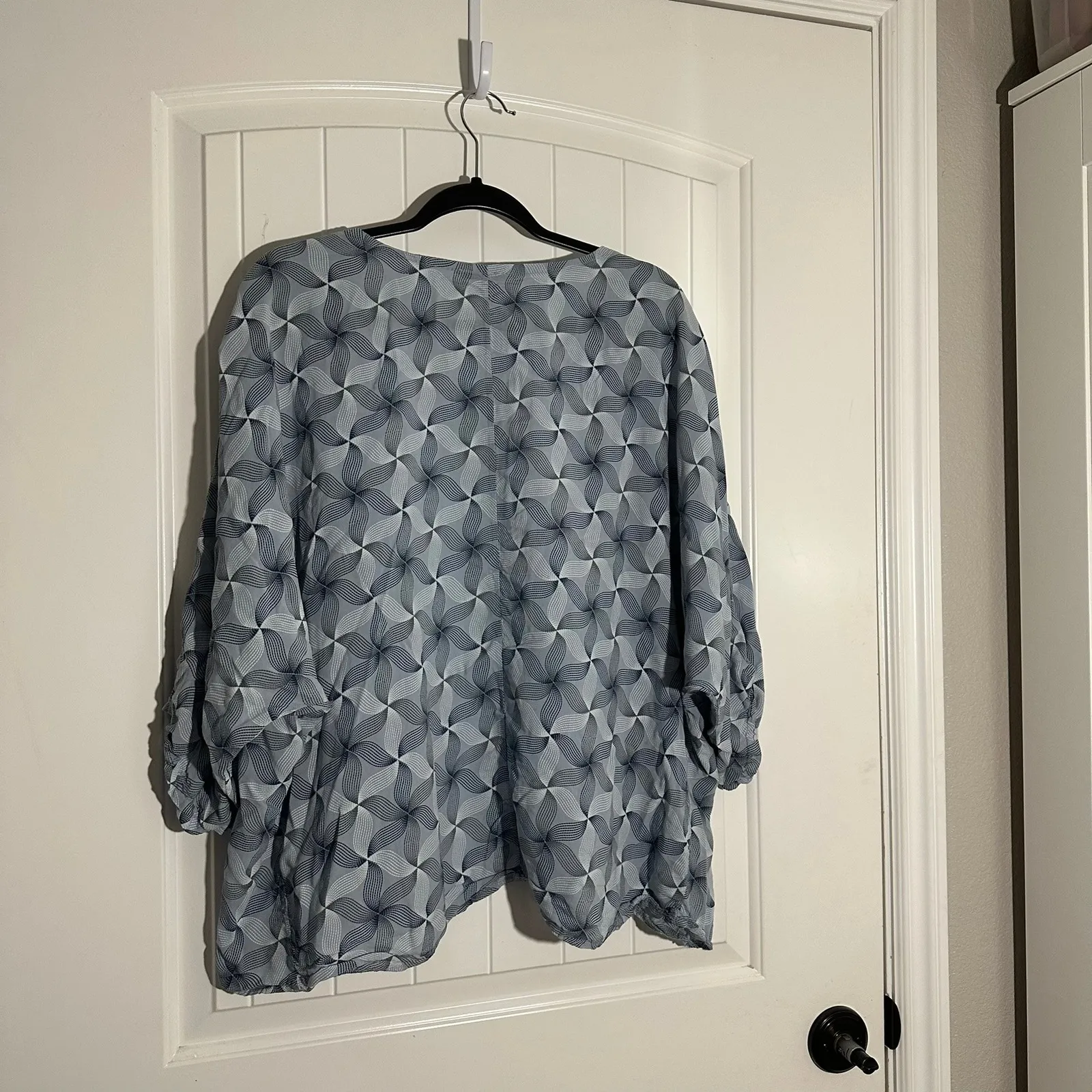 Meo Meli |‎ Cardigan Blue Geometric Made in Italy | Women's One Size Size undefined - Image 4