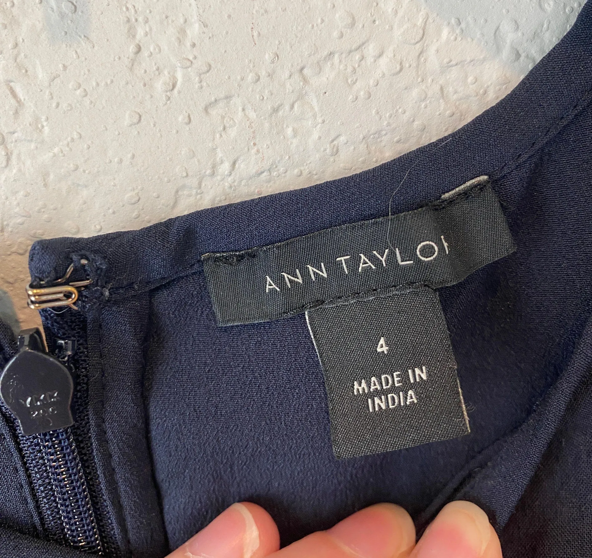 Navy Eyelet Dress Size 4 - Image 4