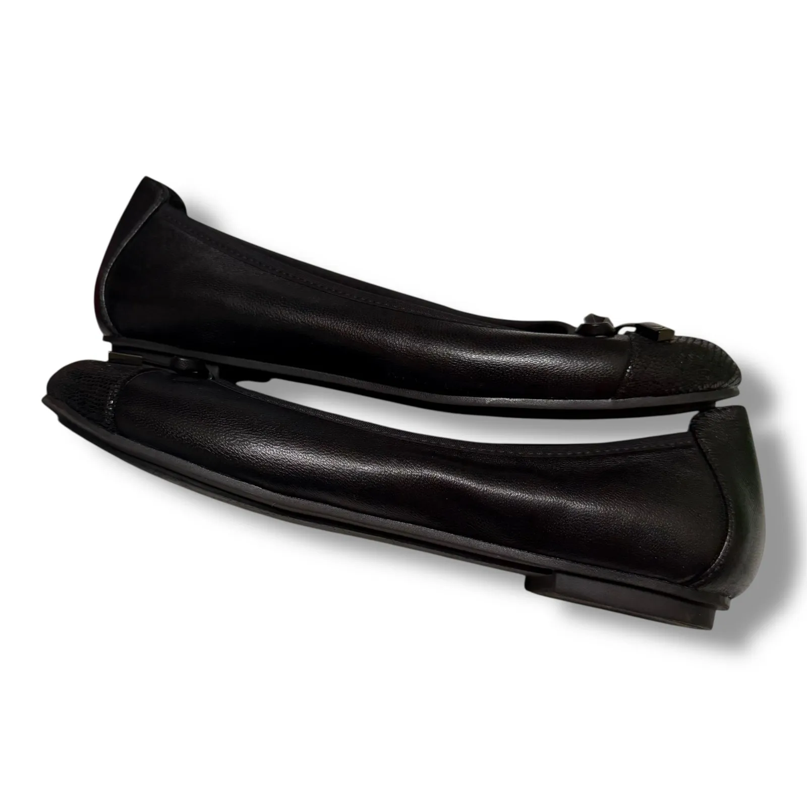 Vionic Minna‎ Black Ballet Flats Bow Size 6 Flats Cap Toe Women's Shoes - Image 4