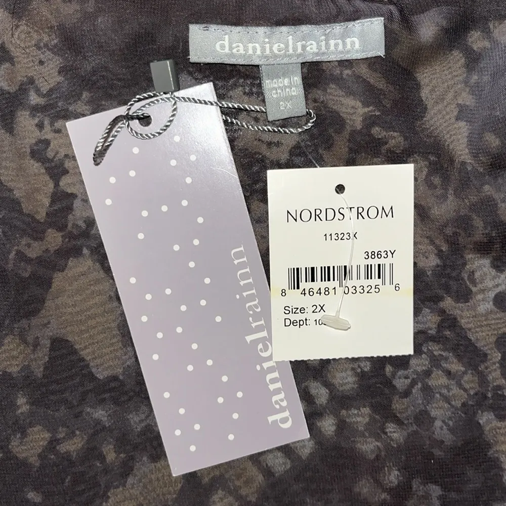 Daniel Rainn NWT Sz 2X Snakeskin Animal Print Open Front Chiffon Cardigan Jacket - Image 4