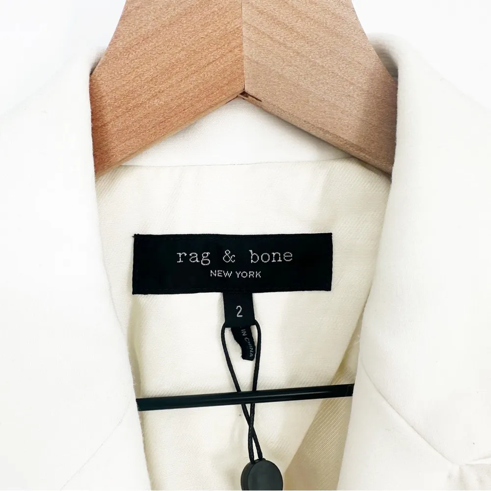 NEW Rag & Bone Claudia Peak Tailored Blazer Jacket One Button White Women's 2 - Image 7