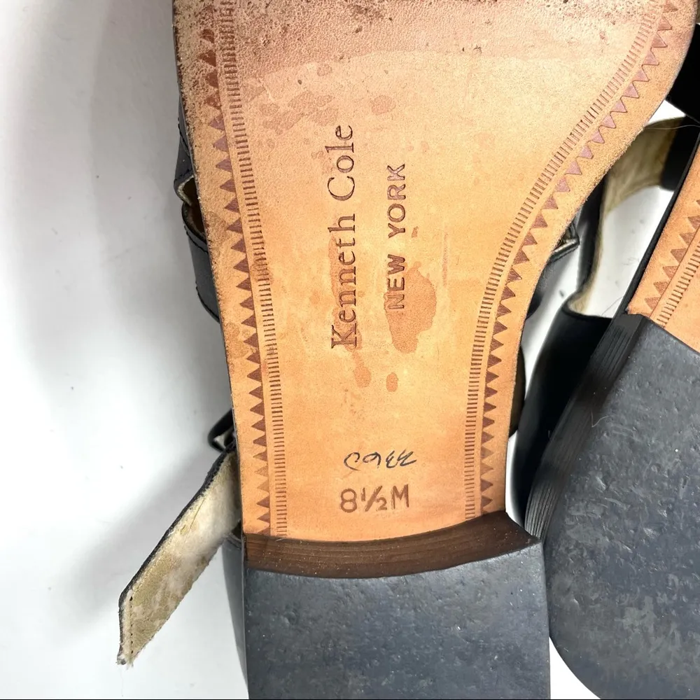 black leather shoe sandals, size 8.5 - Image 9