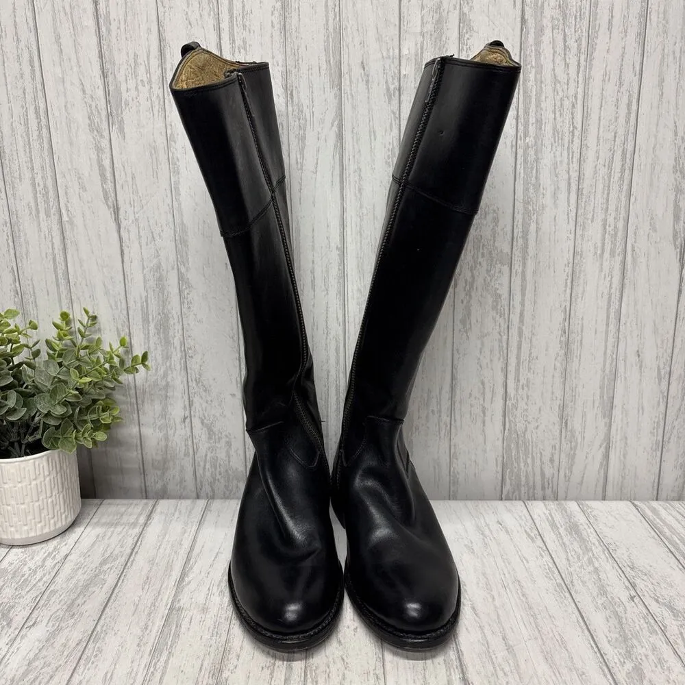 Womens Size 6 Frye Jayden Button Tall Black Leather Boots - Image 2